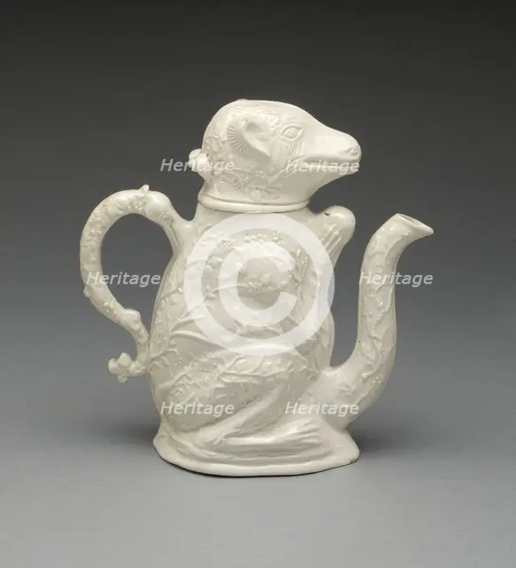 Teapot in the Form of a Squirrel, Staffordshire, c. 1745. Creator: Staffordshire Potteries.