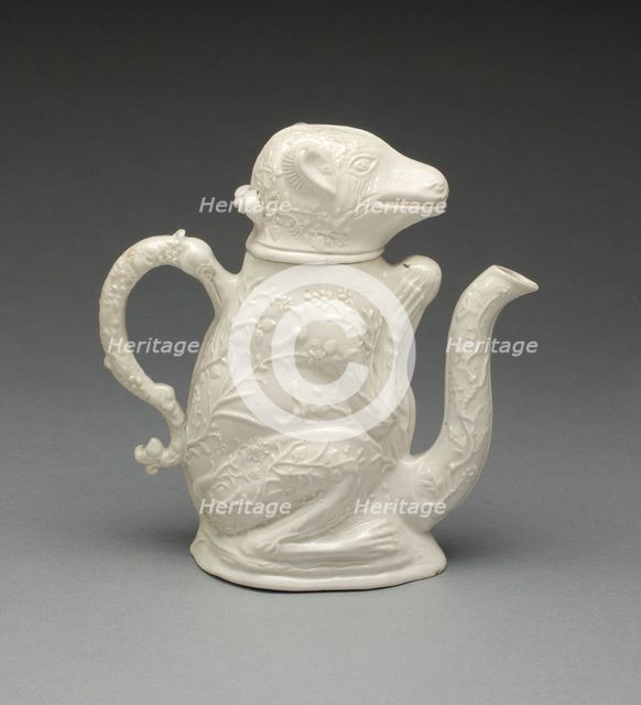 Teapot in the Form of a Squirrel, Staffordshire, c. 1745. Creator: Staffordshire Potteries.