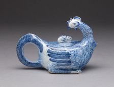Teapot in the form of a Rooster, Germany, Early 18th century. Creator: Unknown