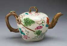 Teapot, Staffordshire, 1750/55. Creator: Staffordshire Potteries