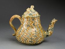 Teapot, Staffordshire, 1750/59. Creator: Staffordshire Potteries