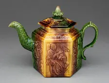 Teapot, Staffordshire, 1750/70. Creator: Staffordshire Potteries