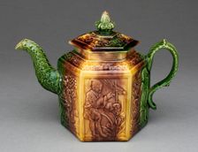 Teapot, Staffordshire, 1750/70. Creator: Staffordshire Potteries