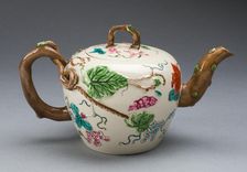 Teapot, Staffordshire, 1750/55. Creator: Staffordshire Potteries