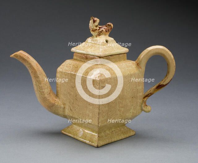 Teapot, Staffordshire, 1750/59. Creator: Staffordshire Potteries.