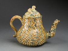 Teapot, Staffordshire, 1750/59. Creator: Staffordshire Potteries
