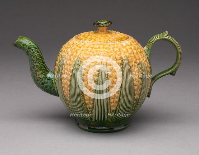 Teapot, Staffordshire, 1750/70. Creator: Staffordshire Potteries.