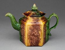 Teapot, Staffordshire, 1750/70. Creator: Staffordshire Potteries