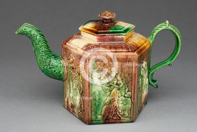 Teapot, Staffordshire, 1750/70. Creator: Staffordshire Potteries.