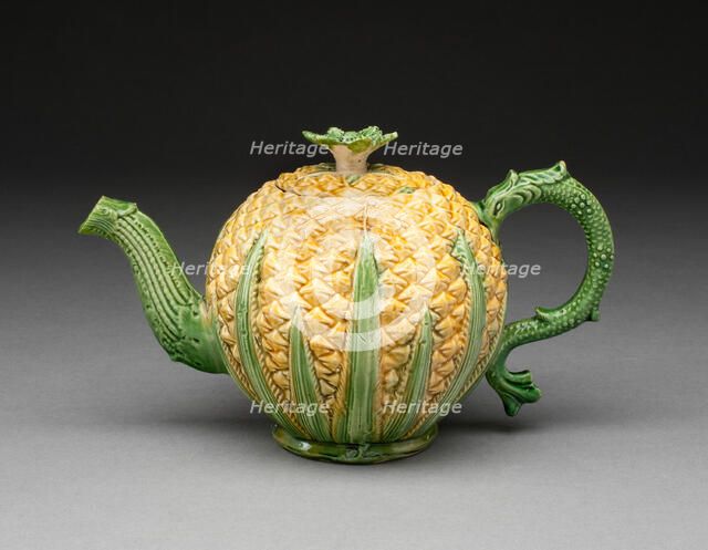 Teapot, Staffordshire, 1750/70. Creator: Staffordshire Potteries.