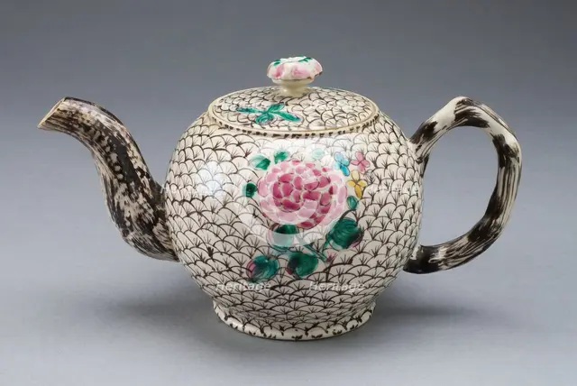 Teapot, Staffordshire, 1755/65. Creator: Staffordshire Potteries.