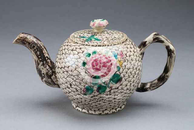 Teapot, Staffordshire, 1755/65. Creator: Staffordshire Potteries.