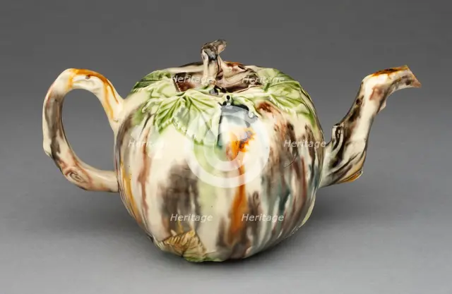 Teapot, Staffordshire, 1760/70. Creator: Staffordshire Potteries.