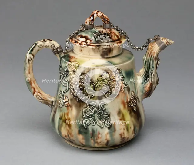 Teapot, Staffordshire, 1760/70. Creator: Staffordshire Potteries.