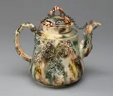 Teapot, Staffordshire, 1760/70. Creator: Staffordshire Potteries