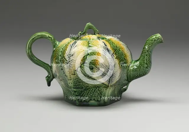 Teapot, Staffordshire, 1760/75. Creator: Staffordshire Potteries.