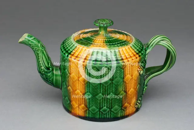 Teapot, Staffordshire, 1760/75. Creator: Staffordshire Potteries.