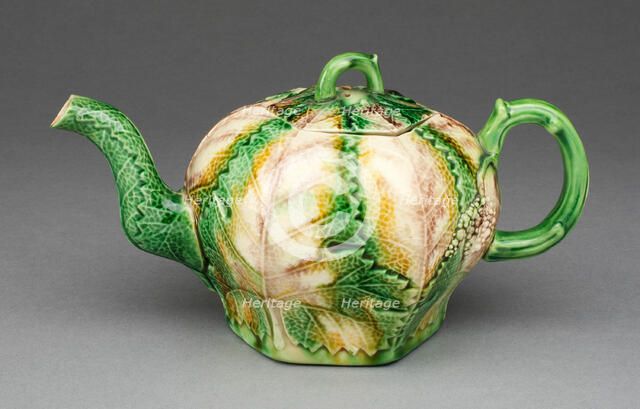 Teapot, Staffordshire, 1760/75. Creator: Staffordshire Potteries.