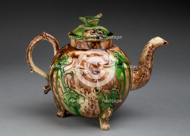 Teapot, Staffordshire, 1760/70. Creator: Staffordshire Potteries.