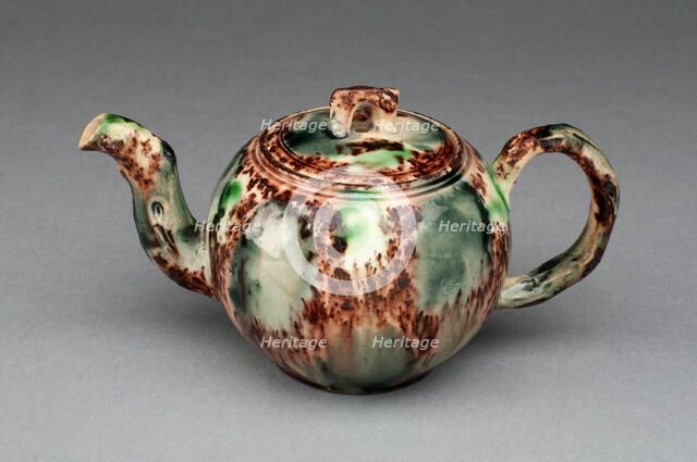 Teapot, Staffordshire, 1760/70. Creator: Staffordshire Potteries.