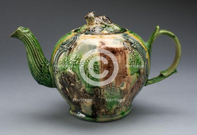 Teapot, Staffordshire, 1760/70. Creator: Staffordshire Potteries.
