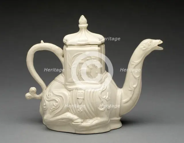 Teapot, Staffordshire, c. 1745. Creator: Staffordshire Potteries.
