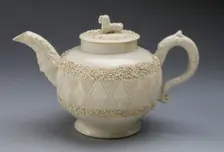Teapot, Staffordshire, c. 1740. Creator: Staffordshire Potteries