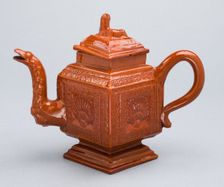 Teapot, Staffordshire, c. 1740. Creator: Staffordshire Potteries