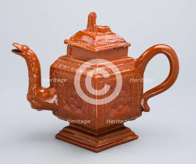 Teapot, Staffordshire, c. 1740. Creator: Staffordshire Potteries.