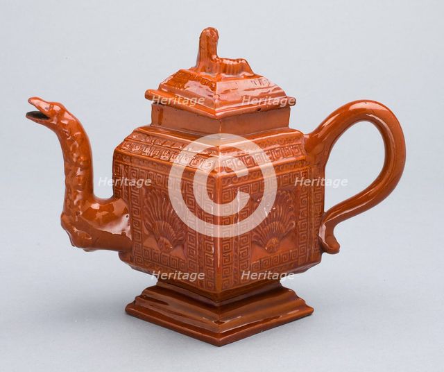 Teapot, Staffordshire, c. 1740. Creator: Staffordshire Potteries.