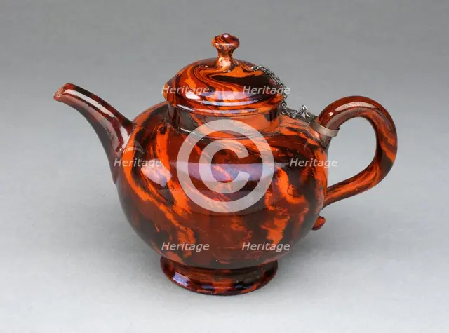 Teapot, Staffordshire, c. 1755. Creator: Staffordshire Potteries.