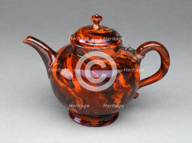 Teapot, Staffordshire, c. 1755. Creator: Staffordshire Potteries.