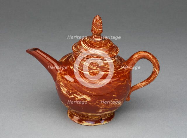 Teapot, Staffordshire, c. 1755. Creator: Staffordshire Potteries.