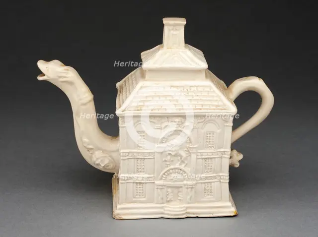 Teapot, Staffordshire, c. 1750. Creator: Staffordshire Potteries.