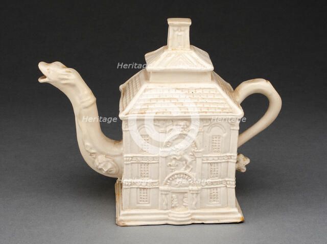 Teapot, Staffordshire, c. 1750. Creator: Staffordshire Potteries.
