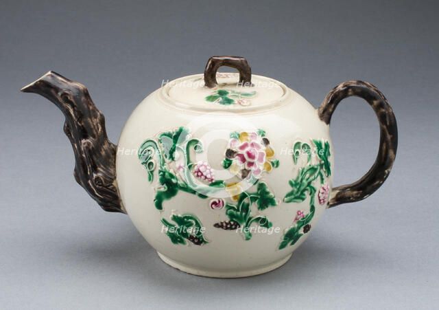 Teapot, Staffordshire, c. 1750. Creator: Staffordshire Potteries.