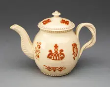 Teapot, Staffordshire, c. 1750. Creator: Staffordshire Potteries