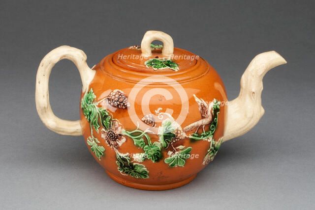 Teapot, Staffordshire, c. 1750. Creator: Staffordshire Potteries.