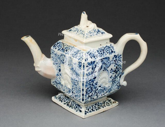 Teapot, Staffordshire, c. 1750. Creator: Staffordshire Potteries.