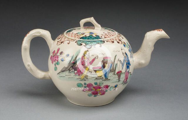 Teapot, Staffordshire, c. 1750. Creator: Staffordshire Potteries.