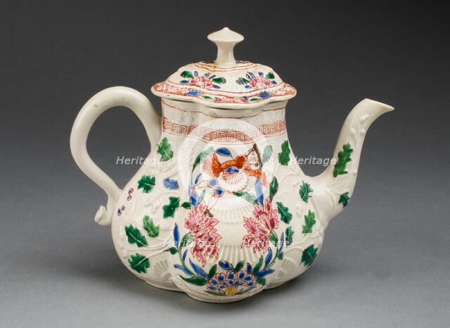 Teapot, Staffordshire, c. 1750. Creator: Staffordshire Potteries.