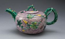 Teapot, Staffordshire, c. 1750. Creator: Staffordshire Potteries