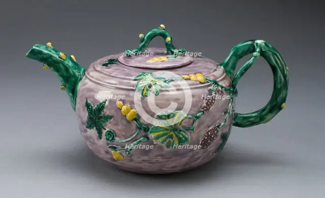 Teapot, Staffordshire, c. 1750. Creator: Staffordshire Potteries.