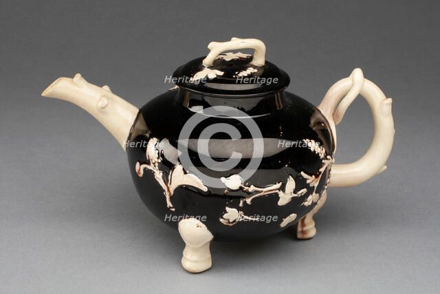 Teapot, Staffordshire, c. 1750/65. Creator: Staffordshire Potteries.