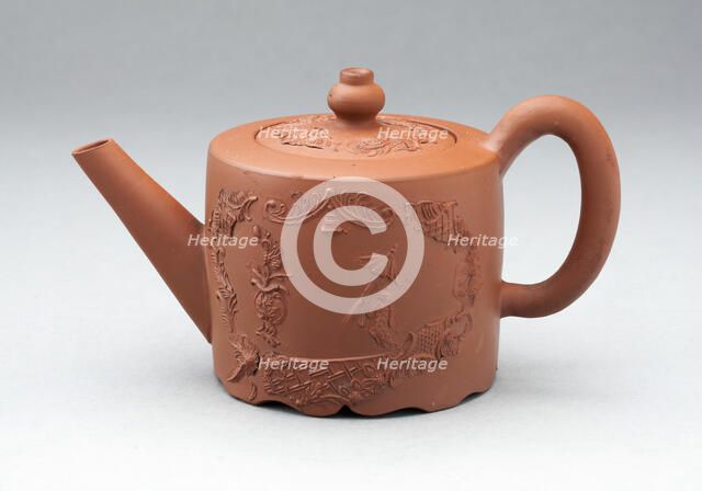 Teapot, Staffordshire, c. 1760. Creator: Staffordshire Potteries.