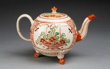 Teapot, Staffordshire, c. 1760. Creator: Staffordshire Potteries