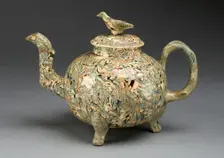 Teapot, Staffordshire, c. 1760. Creator: Staffordshire Potteries