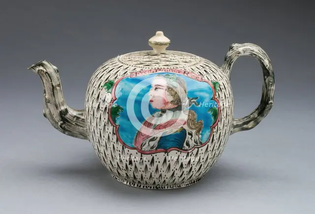 Teapot, Staffordshire, c. 1760. Creator: Staffordshire Potteries.