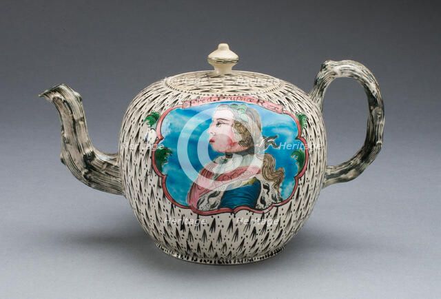 Teapot, Staffordshire, c. 1760. Creator: Staffordshire Potteries.