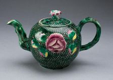 Teapot, Staffordshire, c. 1760. Creator: Staffordshire Potteries